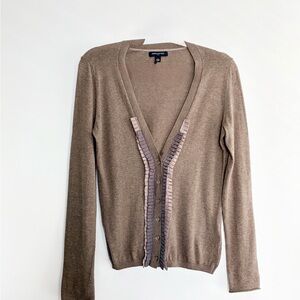 Banana Republic  109% Cotton V-neck Cardigan - Taupe